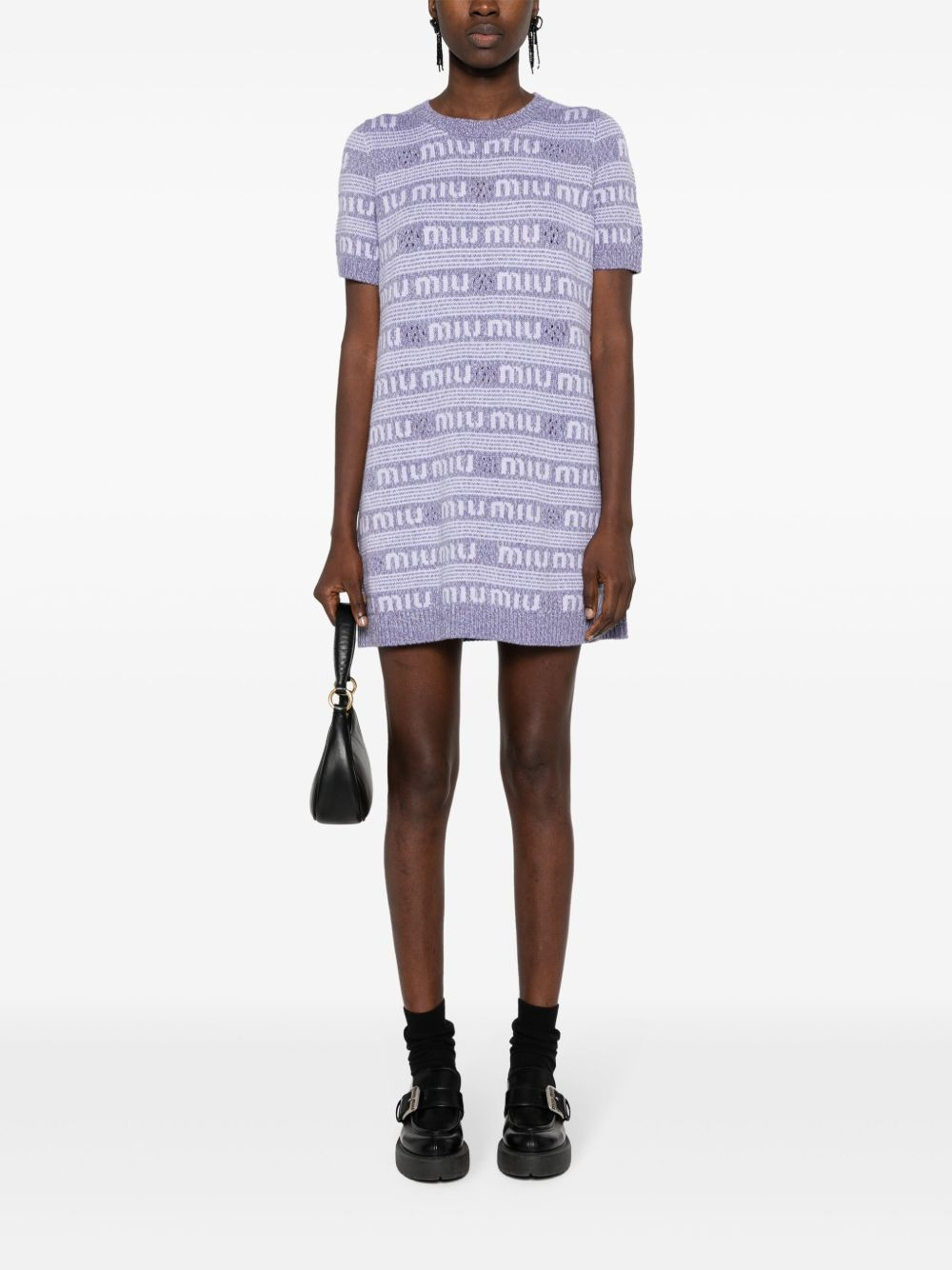 logo-intarsia mini dress - 2