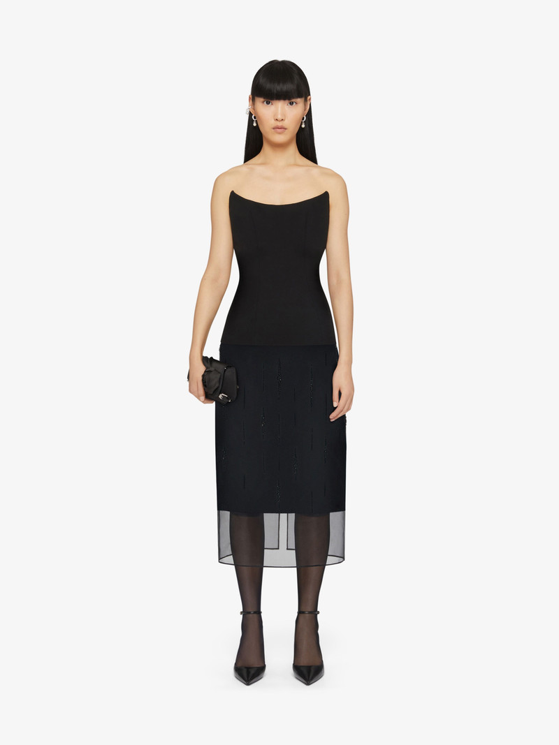 Givenchy CORSET BUSTIER TOP IN CREPE AND SATIN outlook