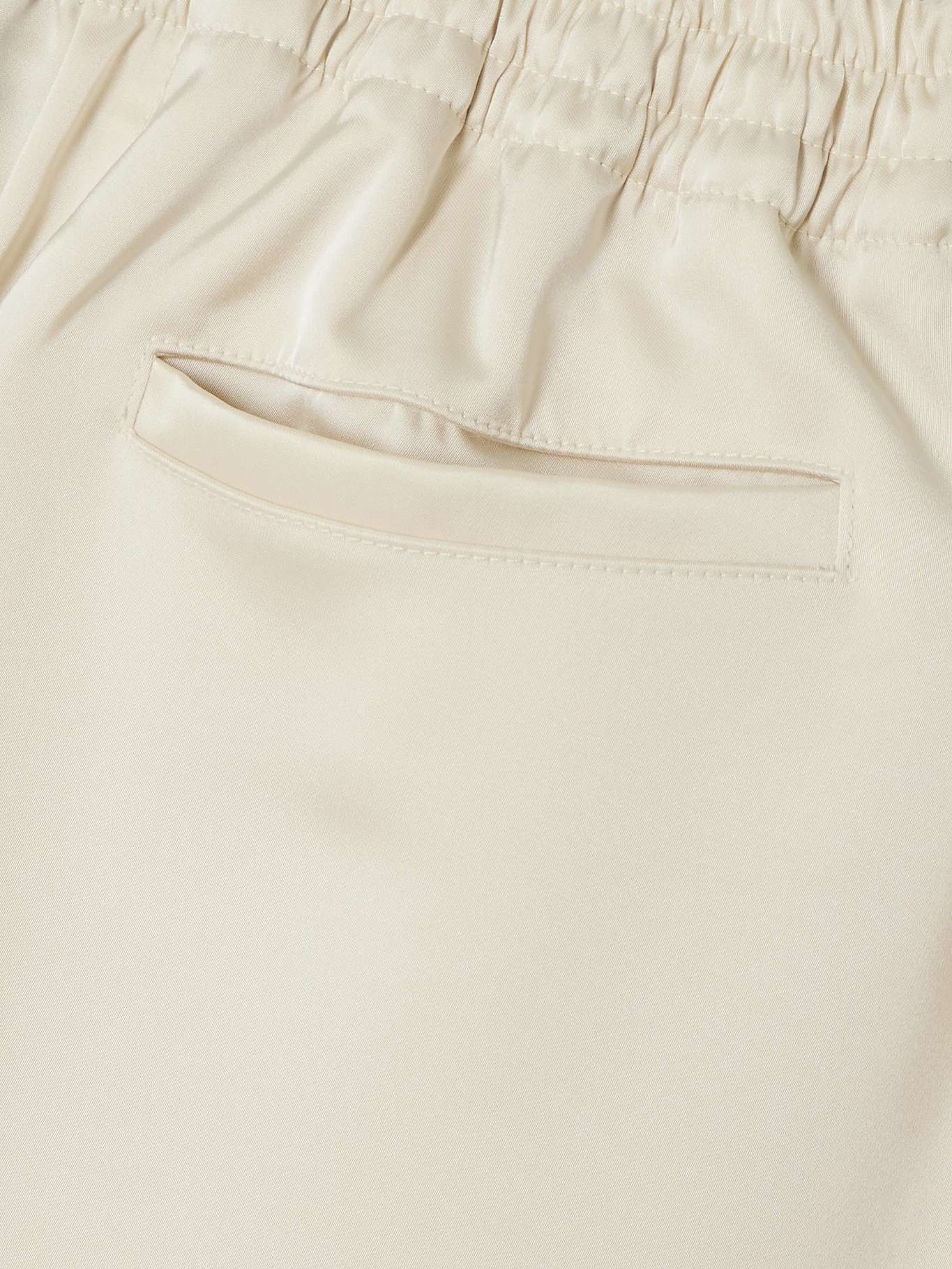 Barb pleated satin straight-leg pants Cream - 4