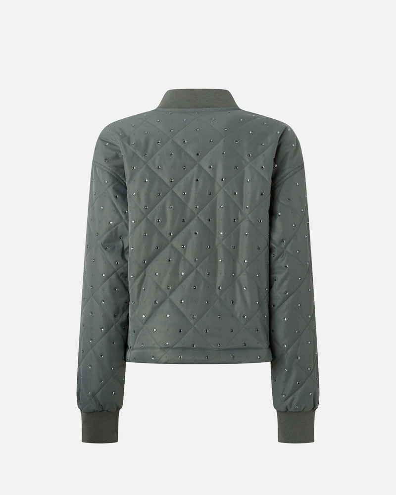 PINKO QUILTED BOMBER JACKET WITH RHINESTONES AND STUDS outlook