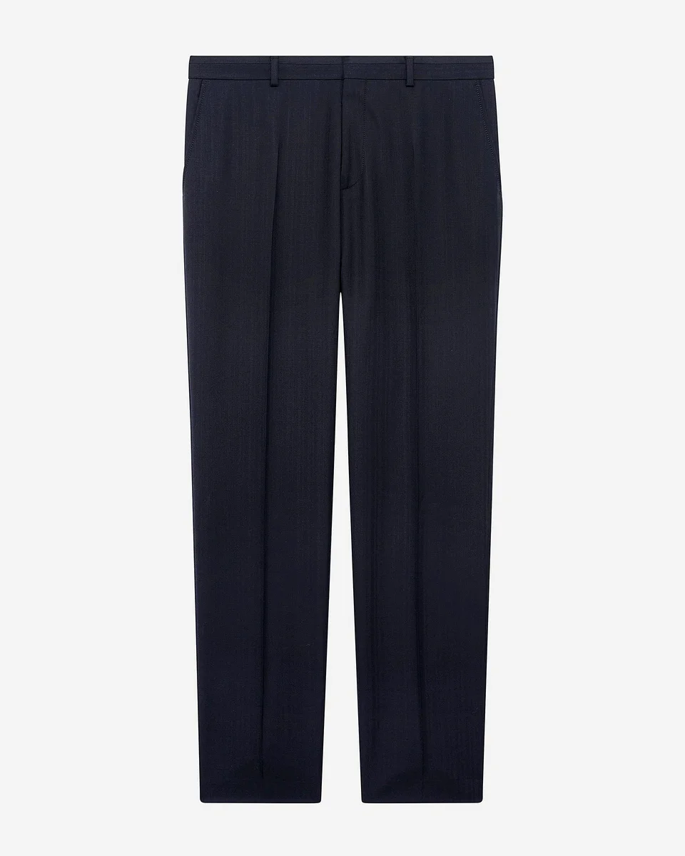 SLIM-FIT SUIT PANTS IN NAVY WOOL - 1