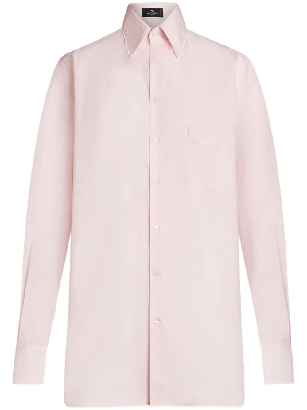 piped-trim cotton-poplin shirt - 1