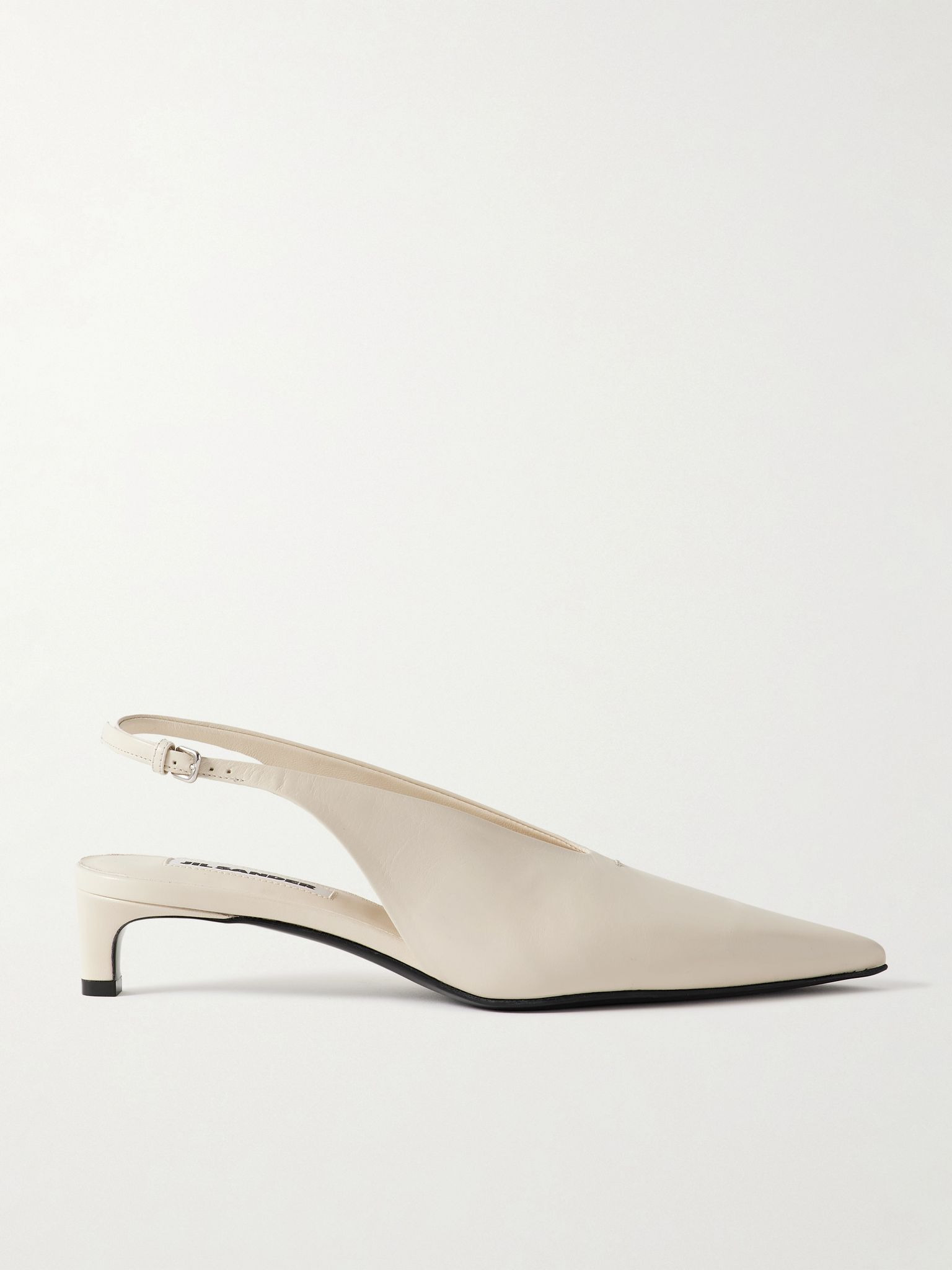 Leather slingback pumps Off-white - 1