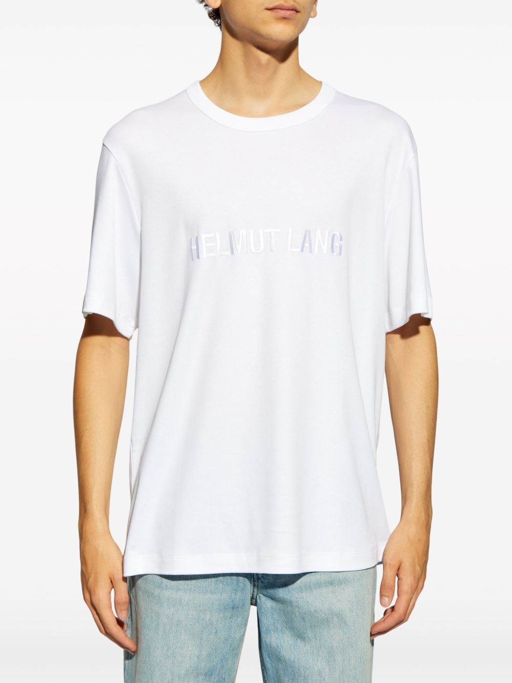 logo-embroidered cotton T-shirt - 3