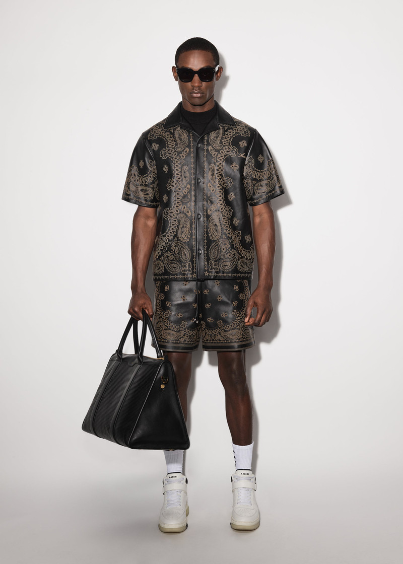 AMIRI LEATHER BANDANA SHORT outlook