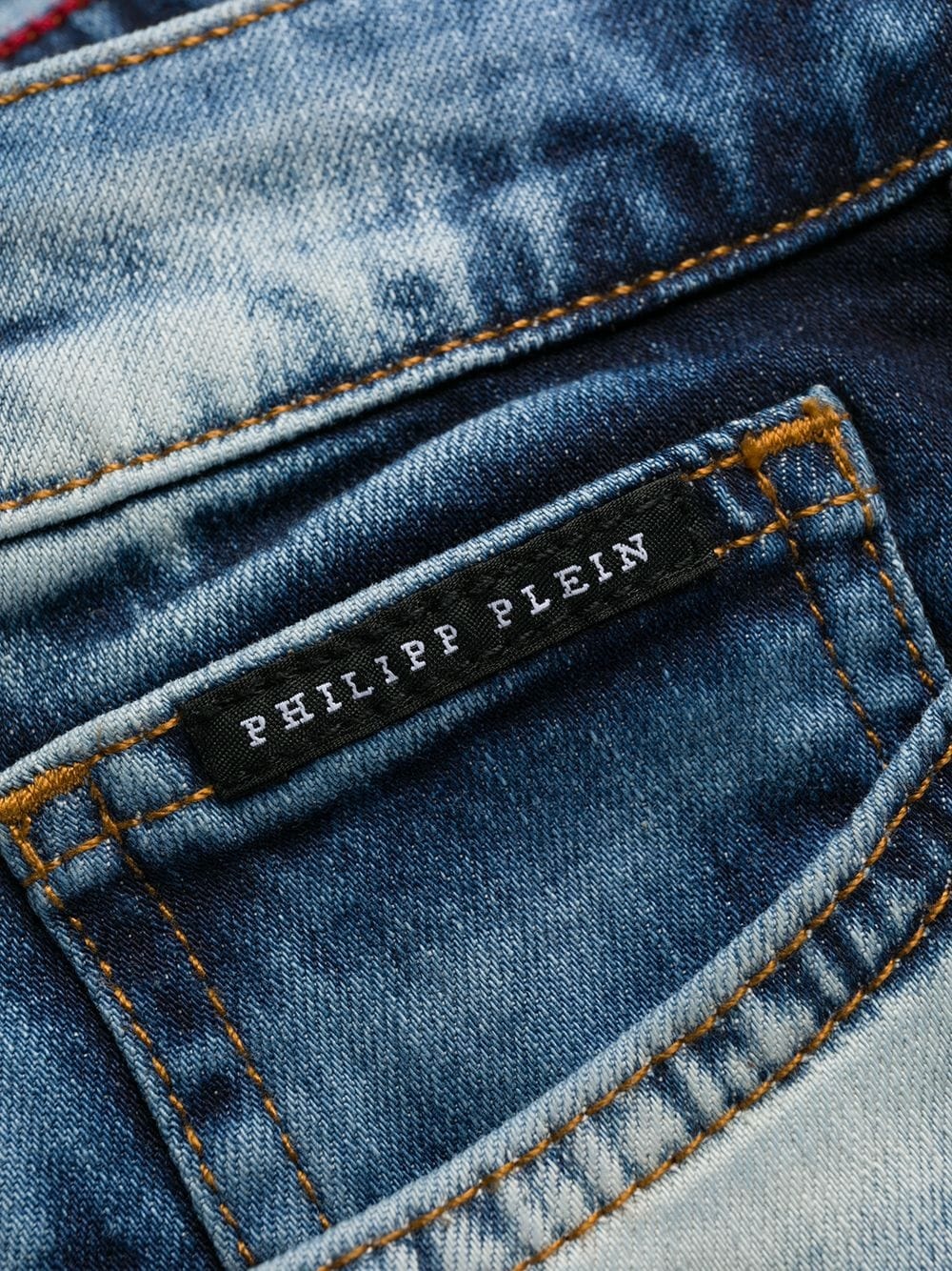 gradient effect distressed jeans - 6