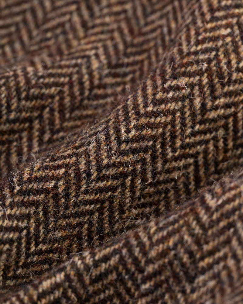 BROWN HERRINGBONE BRITISH TWEED BALMACAAN 5