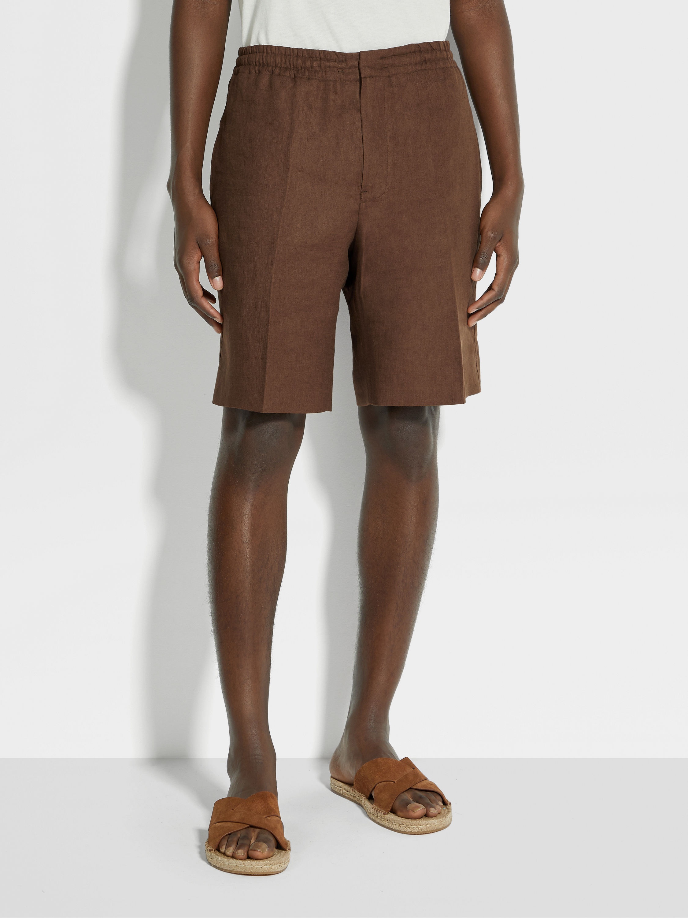 BROWN OASI LINO SHORT PANTS - 5