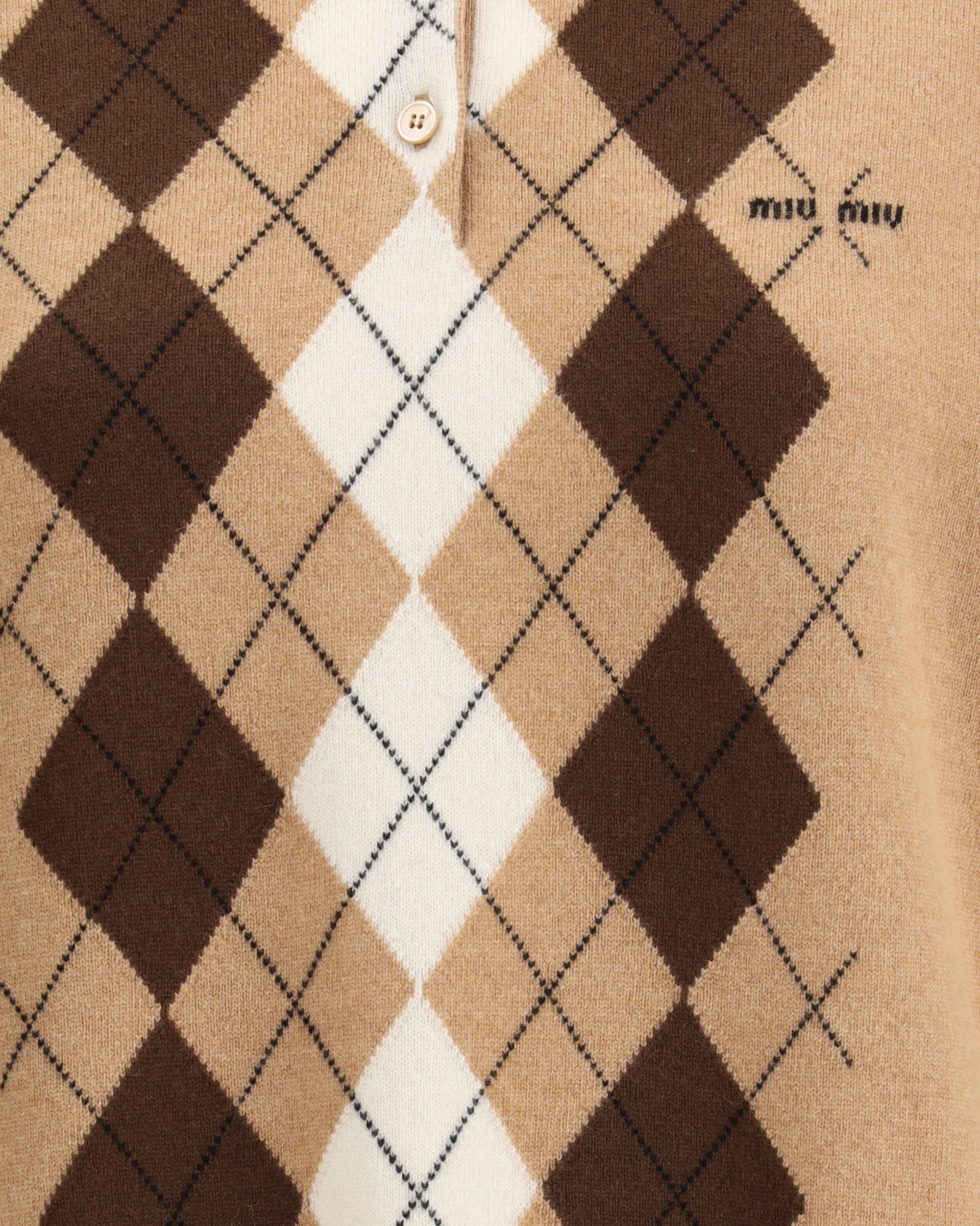 Diamond pattern polo Sweater - 3