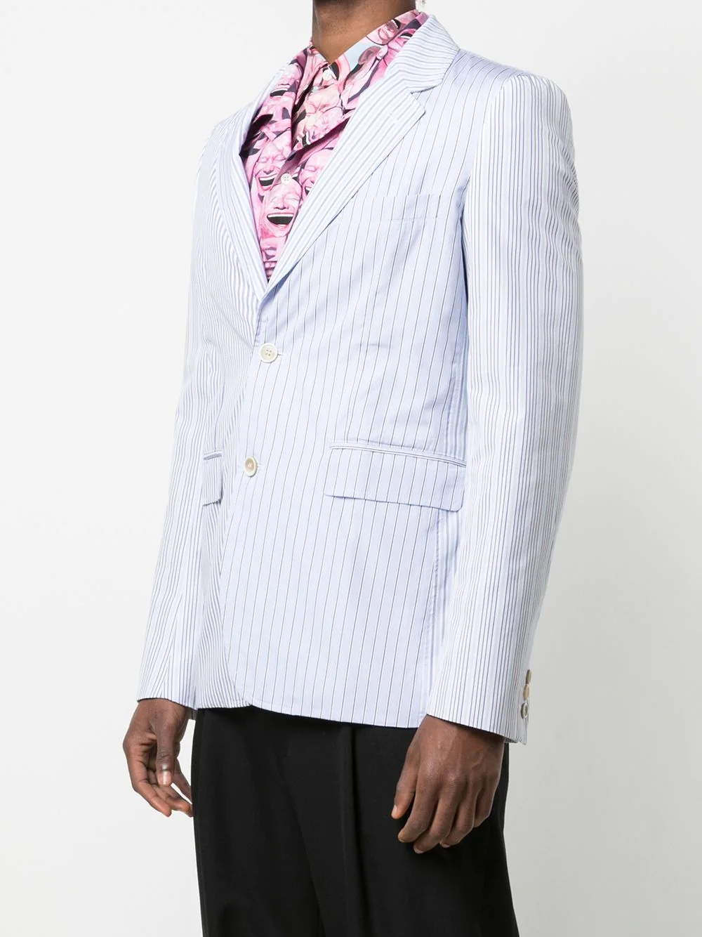 single-breasted pinstripe blazer - 3