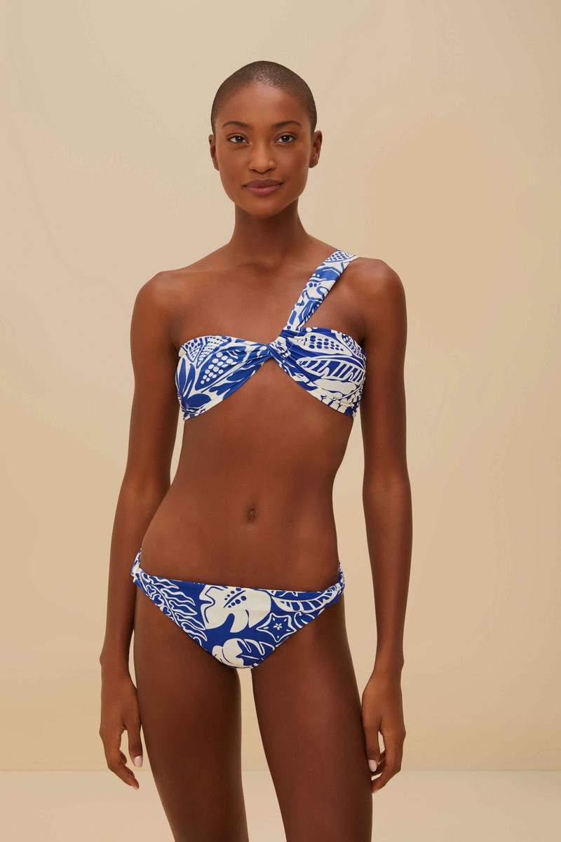 FARM RIO Off-White River Nature One-Shoulder Bikini Top outlook