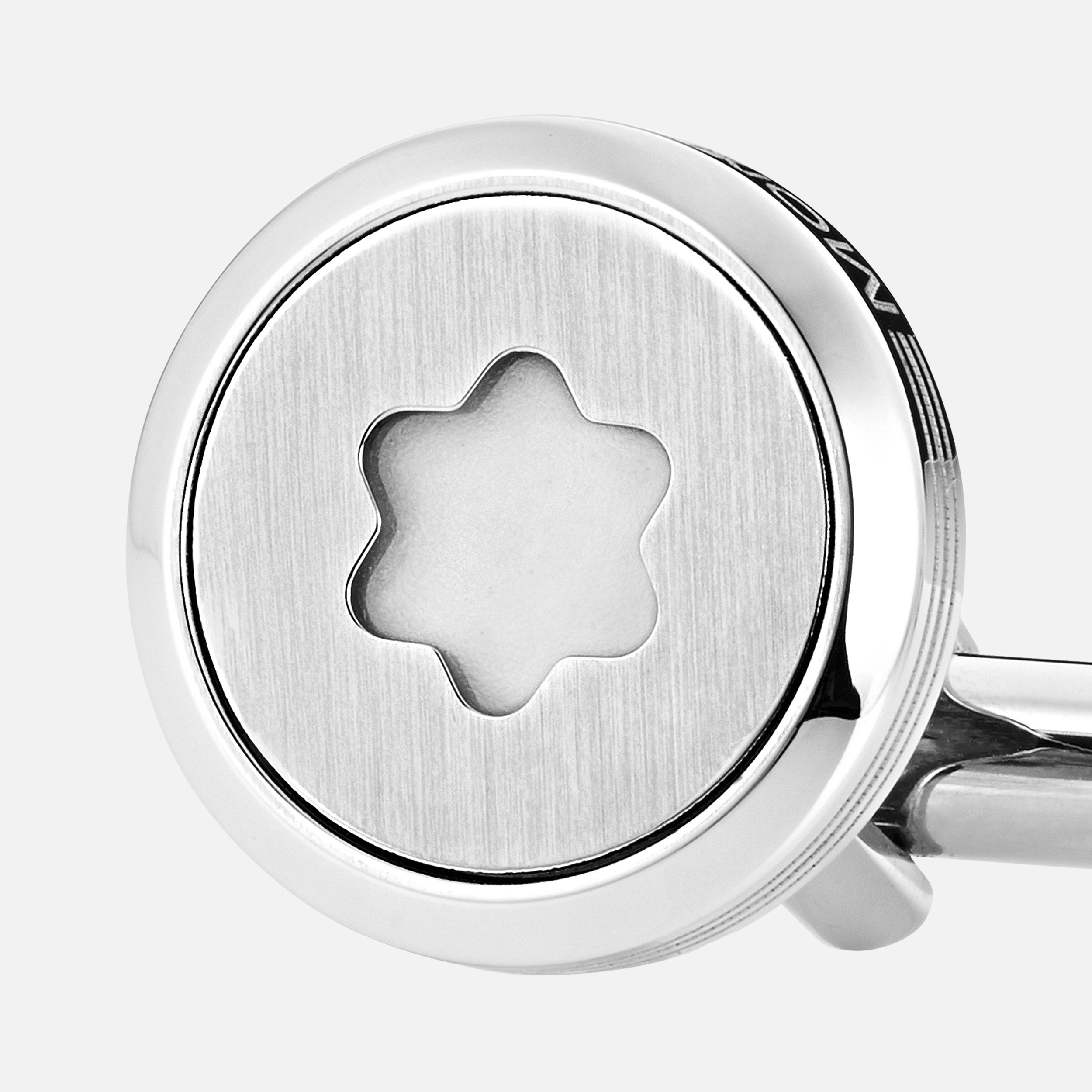 Starwalker Cufflinks, round in stainless steel with illuminating Montblanc emblem - 2