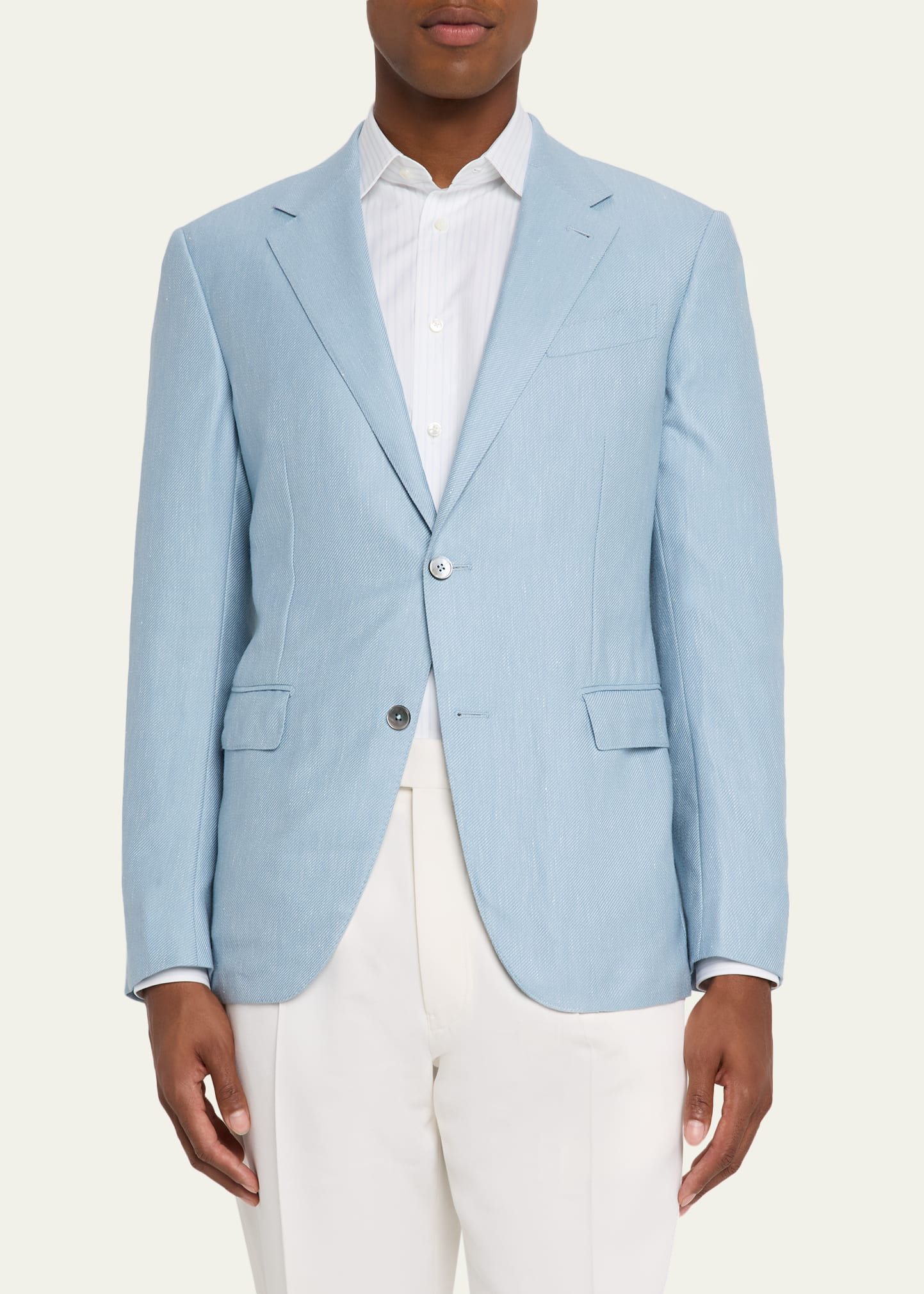Men's Cashmere, Silk and Linen Twill Sport Coat - 4