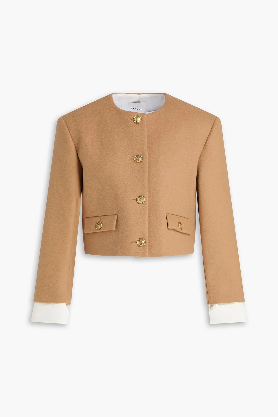 Cropped wool-blend felt jacket - 1