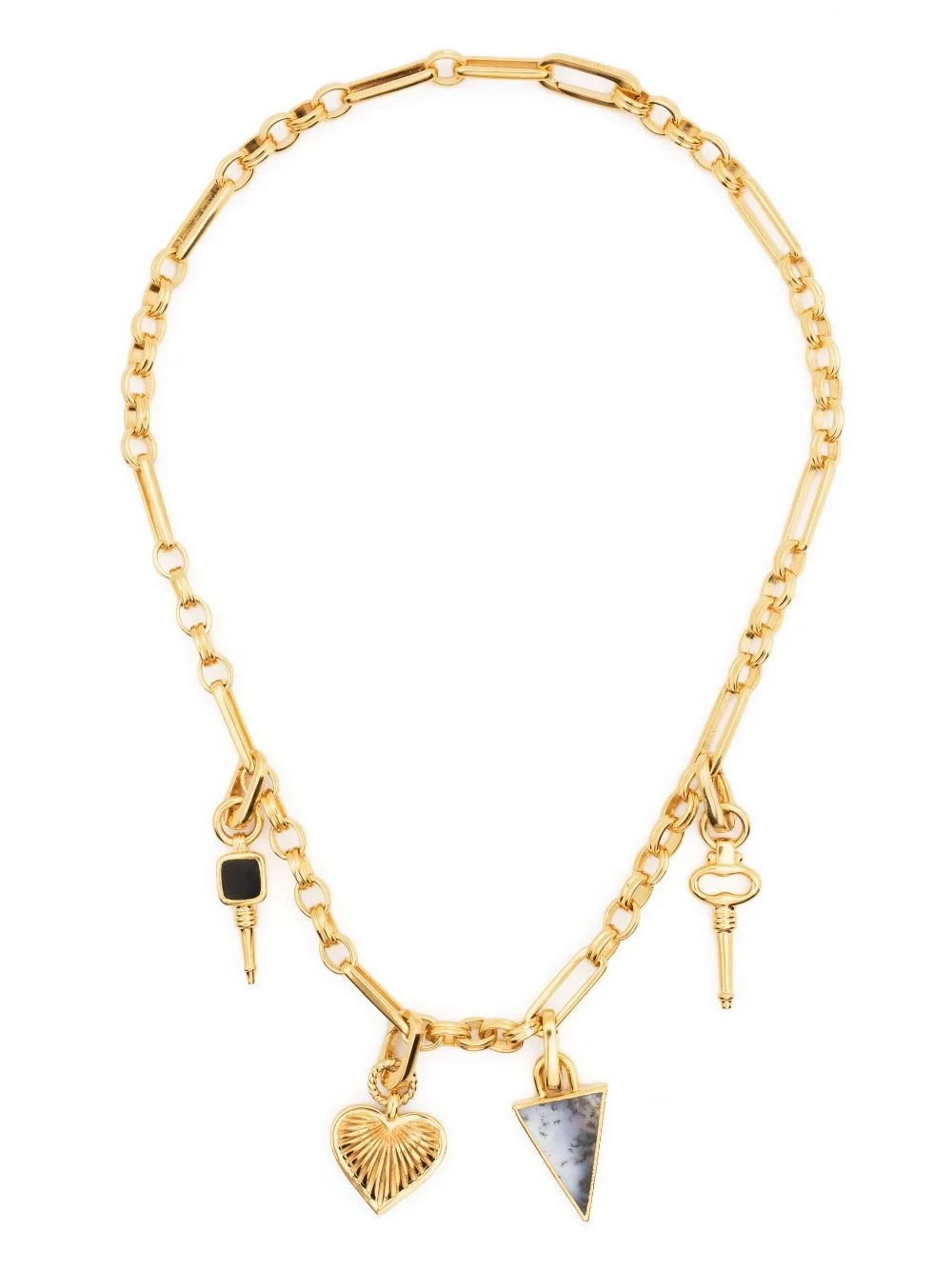 gold charm chained necklace - 1