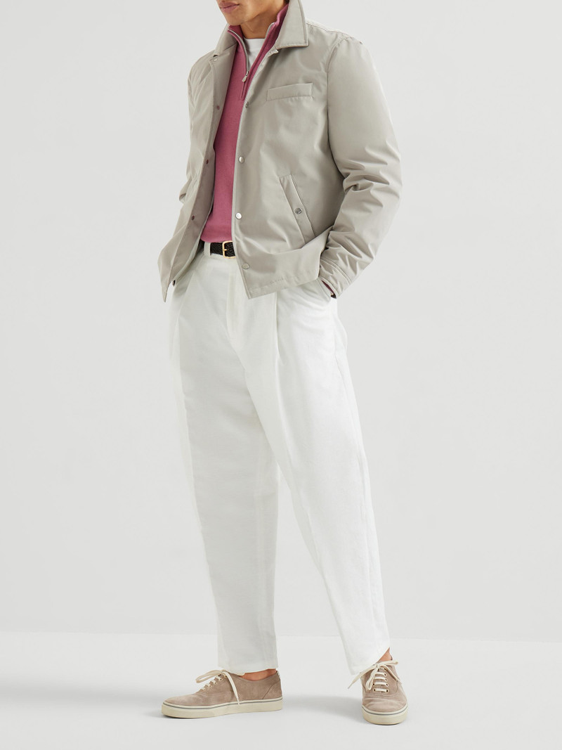 Men's Cashmere Sweater with Half Zip - Coral 6