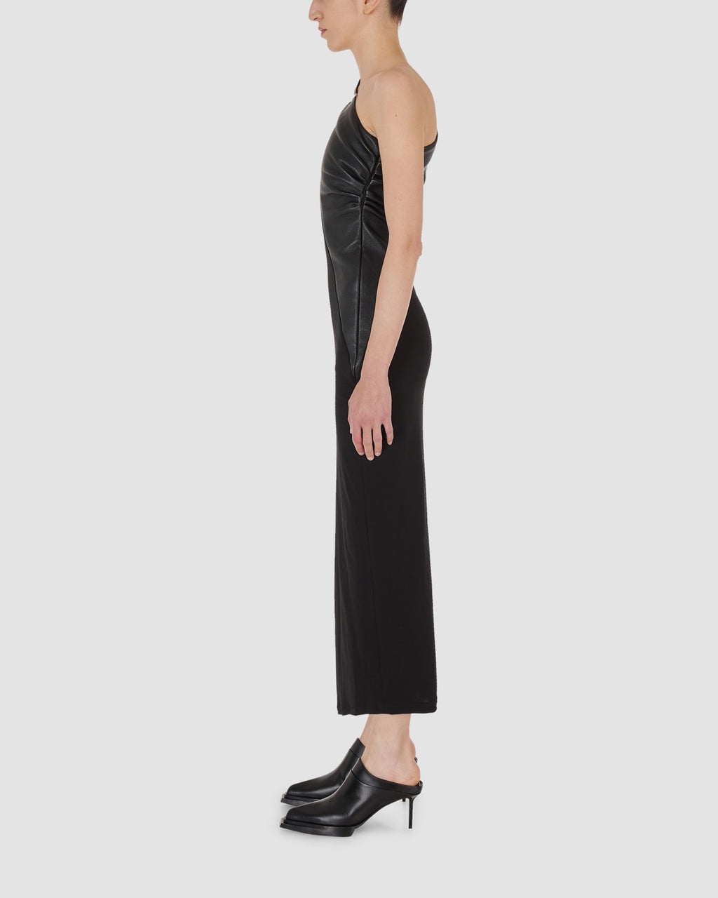SLICED LEATHER DRESS - 4