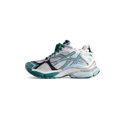 BALENCIAGA Women's Runner Sneaker  in White/green/blue outlook