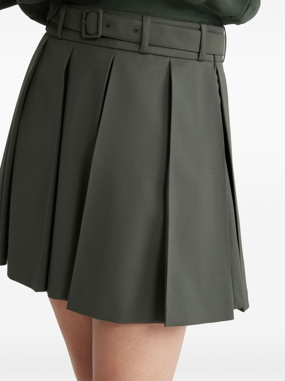 technical-wool pleated mini skirt - 4