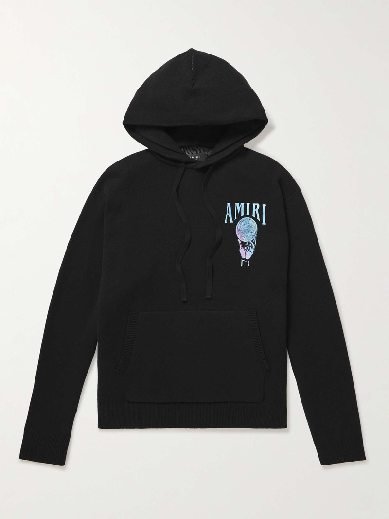 Crystal Ball Logo-Embroidered Intarsia Cashmere-Blend Hoodie - 1