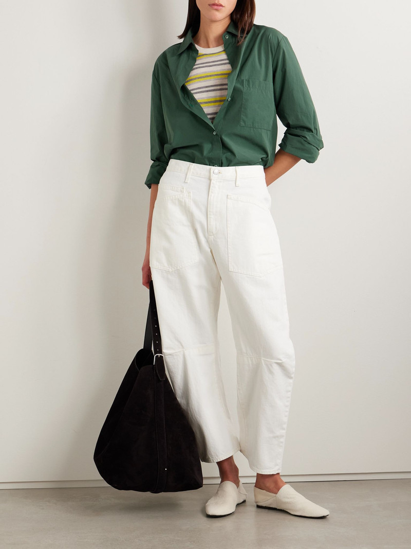 TWP Next Morning cotton-poplin shirt Dark green outlook