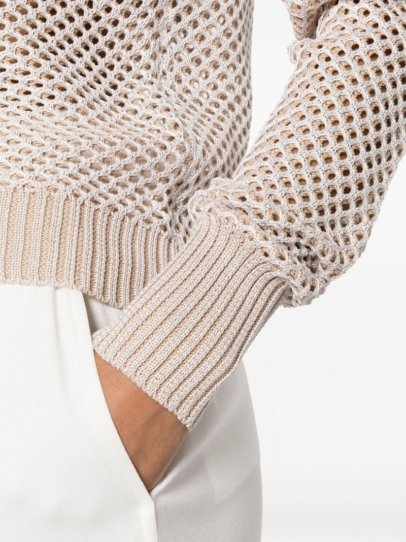 V-neck open-knit cardigan 5