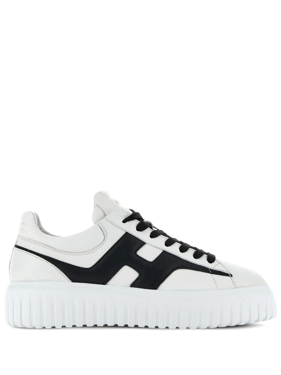 スニーカー HOGAN WHITE AND BLACK LEATHER SNEAKERS HOGAN Hogan White And Black Leather Sneakers | baltini