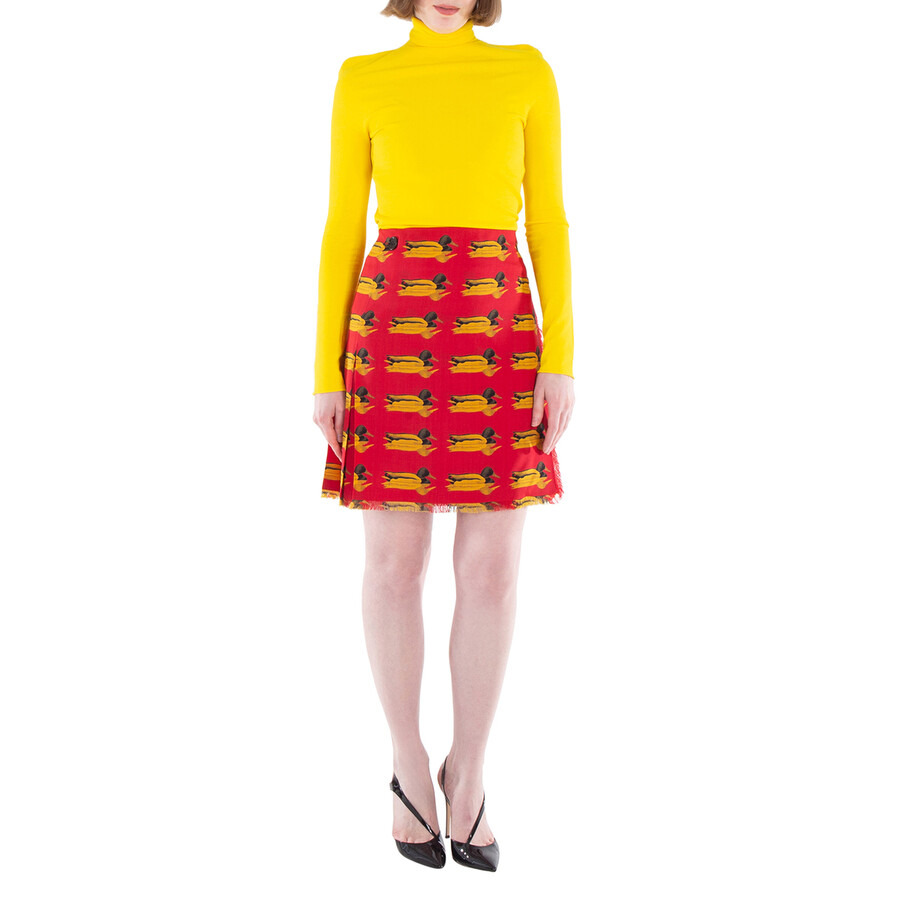 Burberry Duck Print Wool Mini Skirt - 4