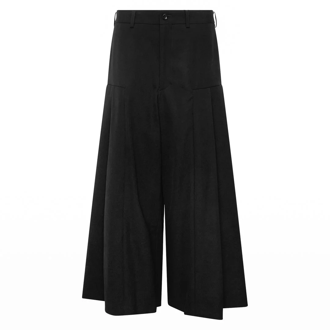 Wide-Leg Pleated Flare Trousers - 1