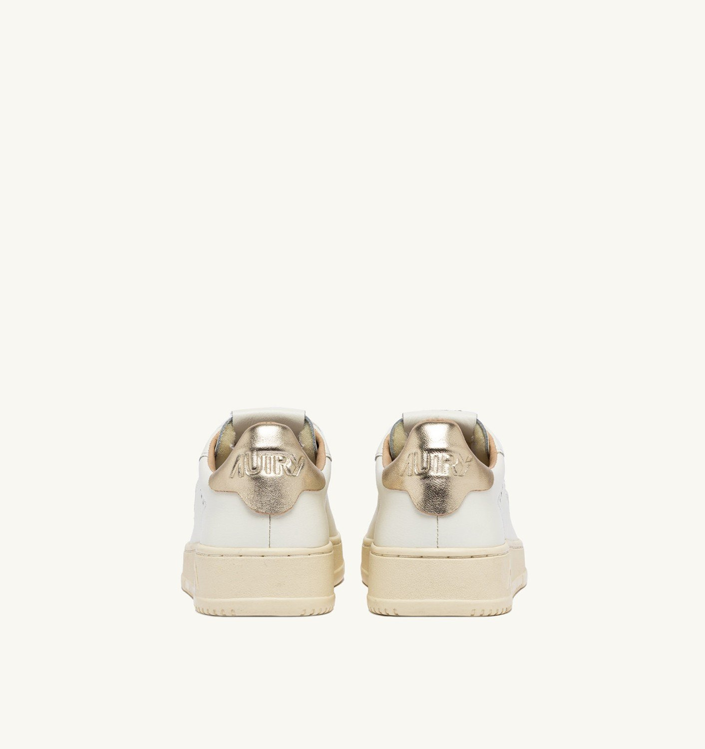 DALLAS LOW SNEAKERS IN WHITE AND GOLD LEATHER - 3