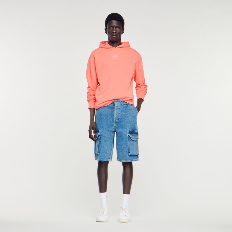 Sandro Hooded sweatshirt with rubber logo outlook