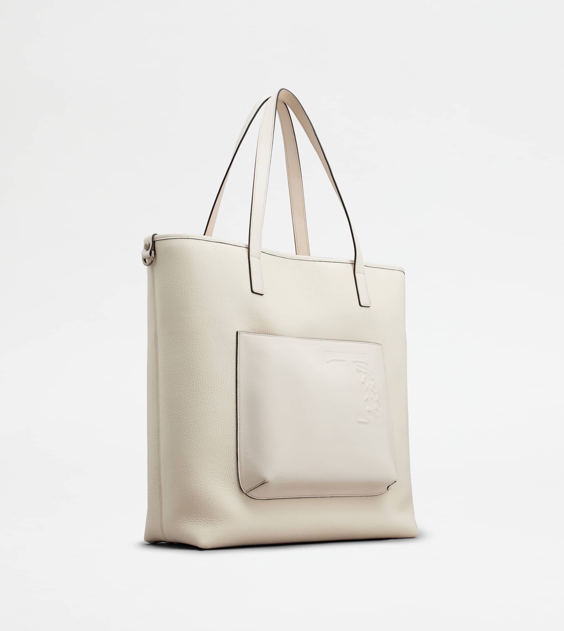 SHOPPING BAG IN LEATHER MEDIUM - WHITE - 2