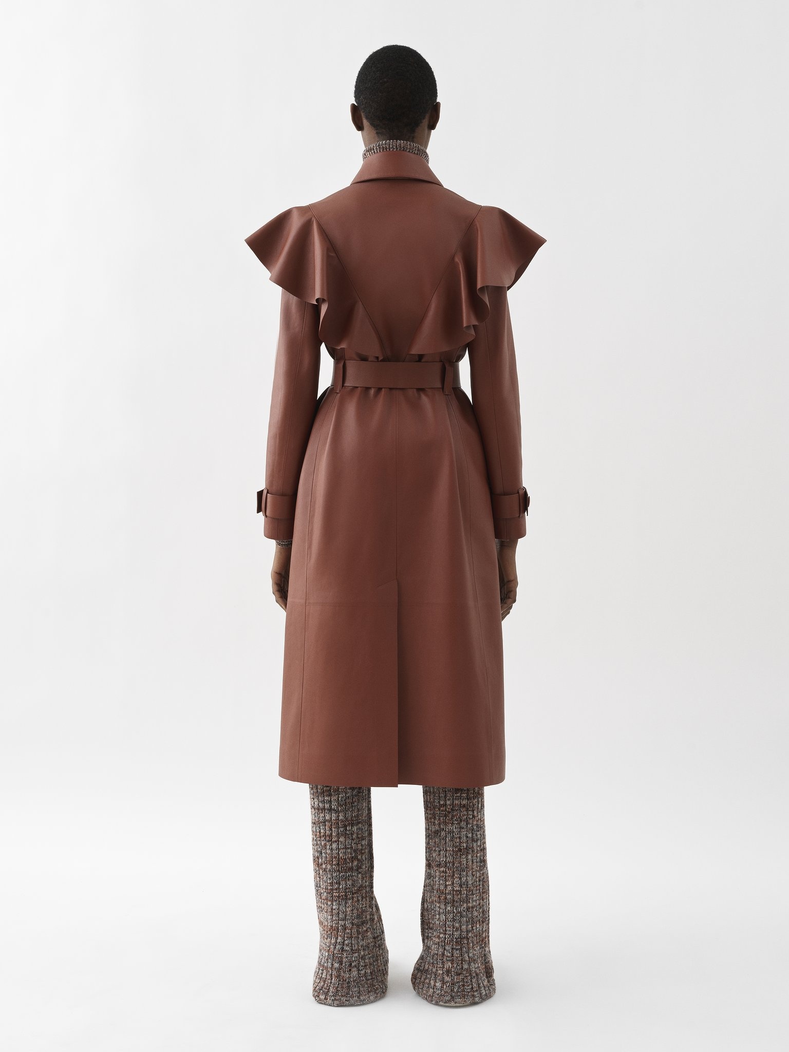 RUFFLED TRENCH COAT - 4