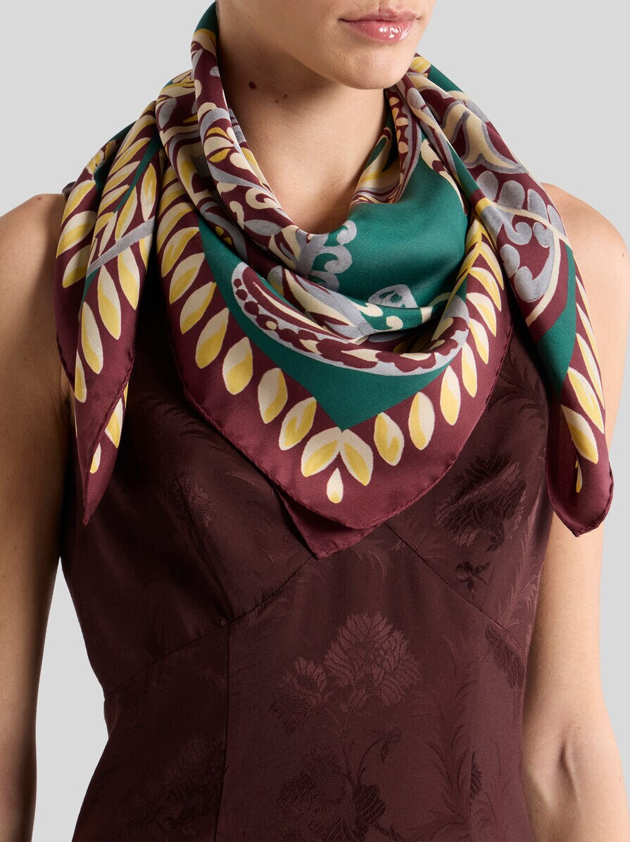 FLORAL PAISLEY SILK SCARF - 2