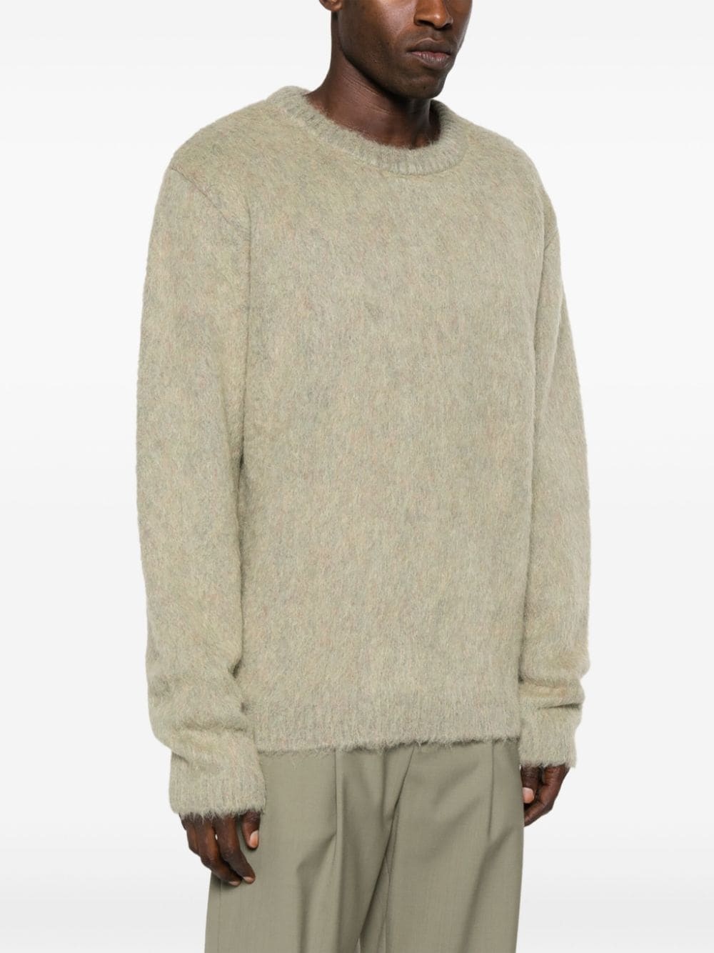 crew-neck brushed-effect jumper - 4