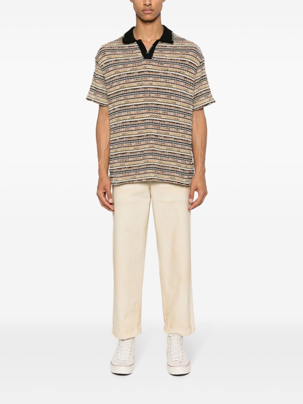 canvas straight-leg trousers - 2