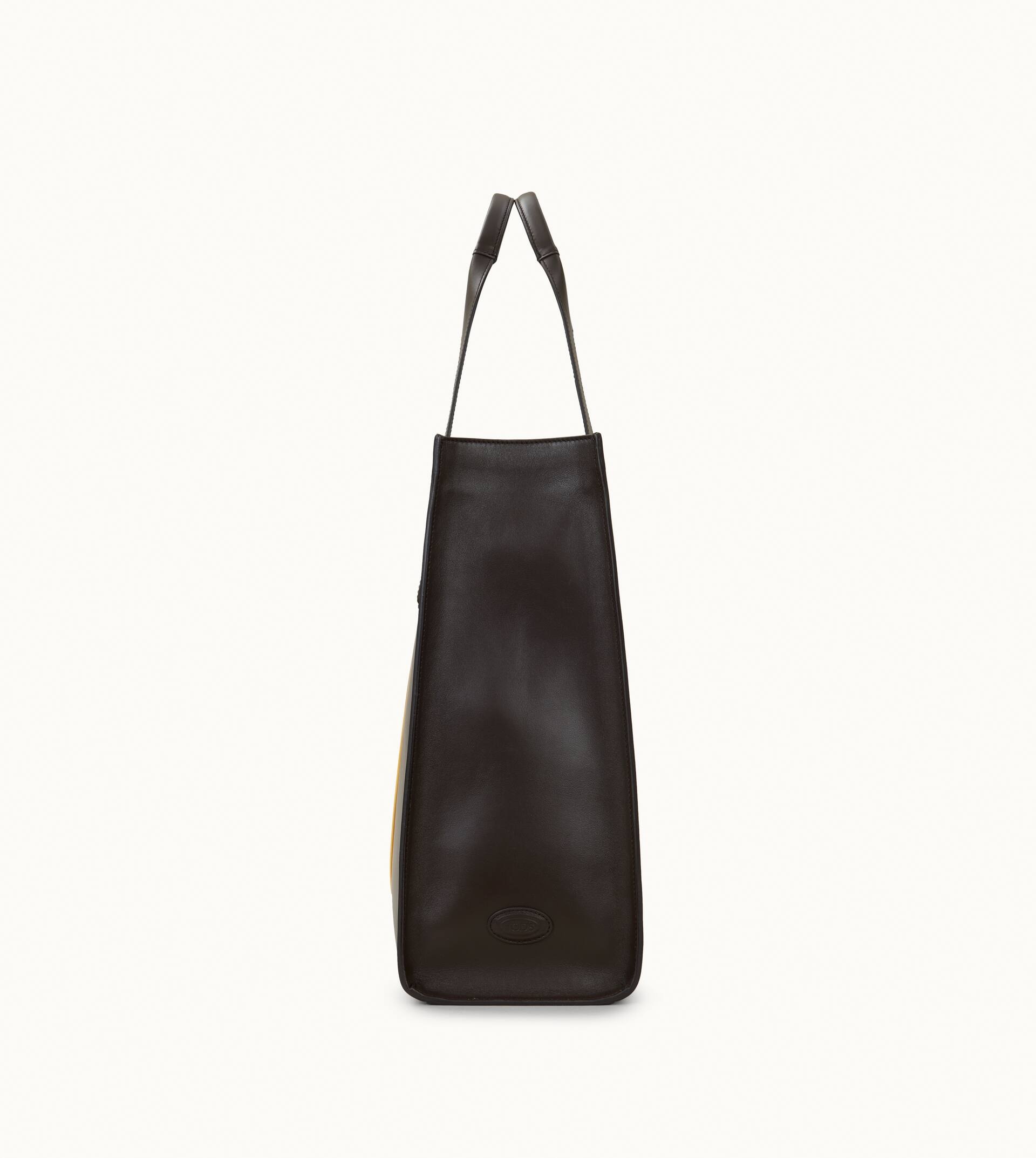 SHOPPING TOTE BAG MEDIUM - BROWN, RED, YELLOW - 2