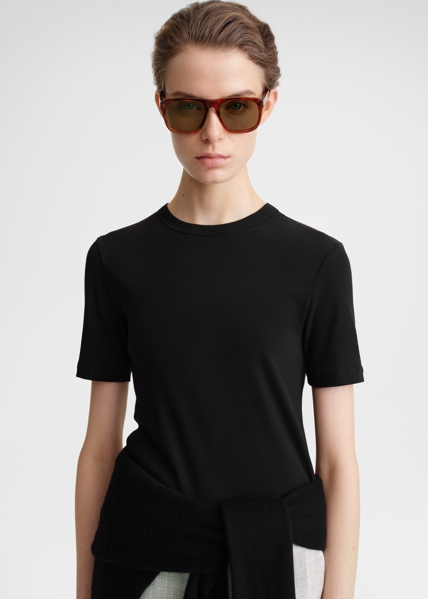 Classic rib tee black - 5