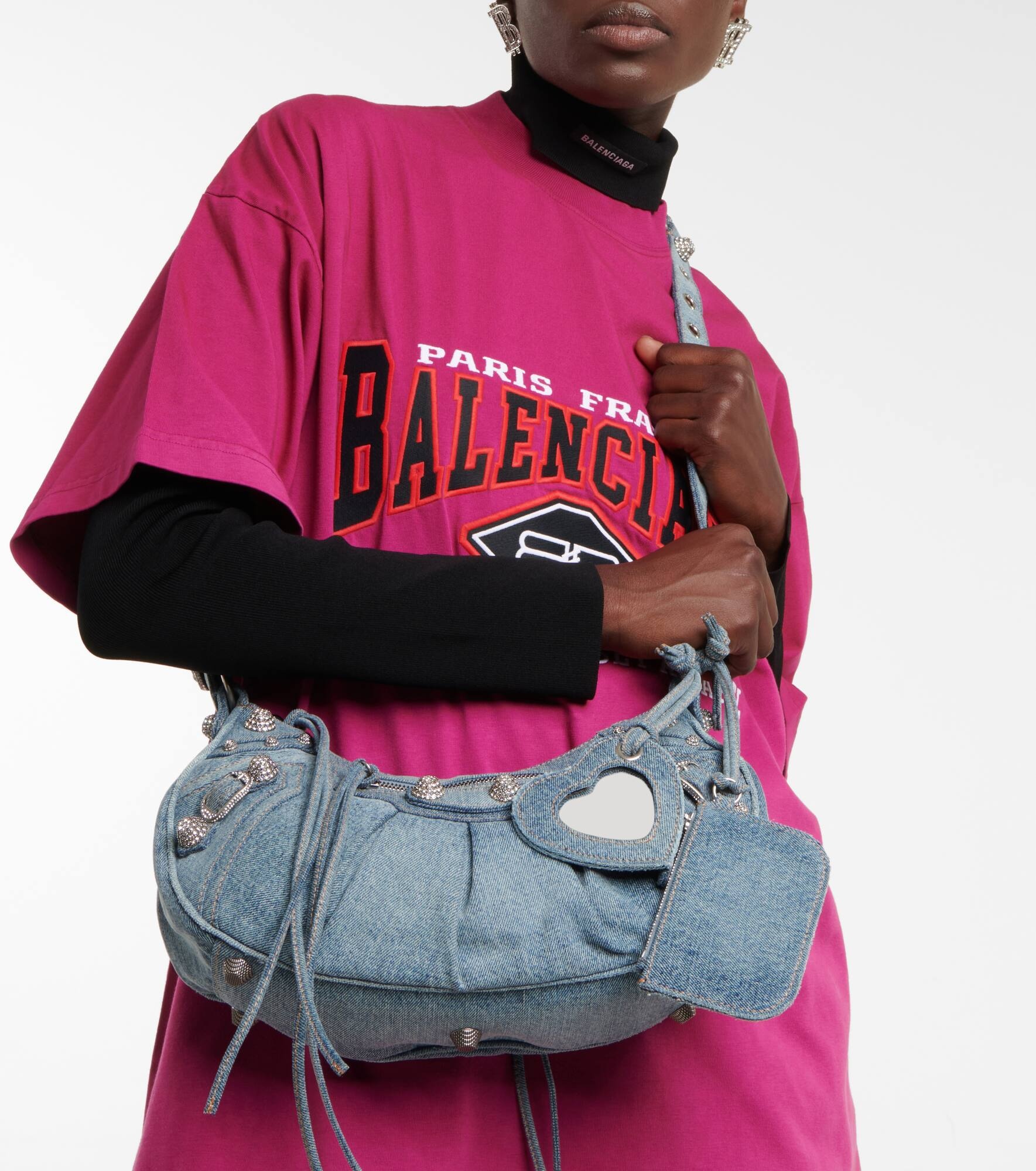Le Cagole Small denim shoulder bag - 2
