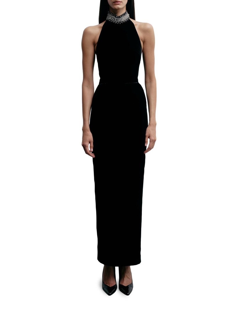 Women's Hemingway Crystal-Embellished Silk Maxi-Dress - Imperial Noir 3
