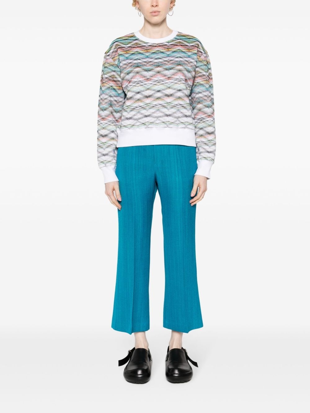 zigzag-woven sweatshirt - 2