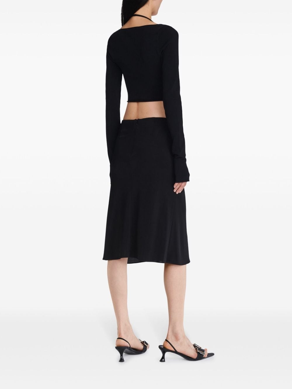 cut-out halterneck crop top - 4