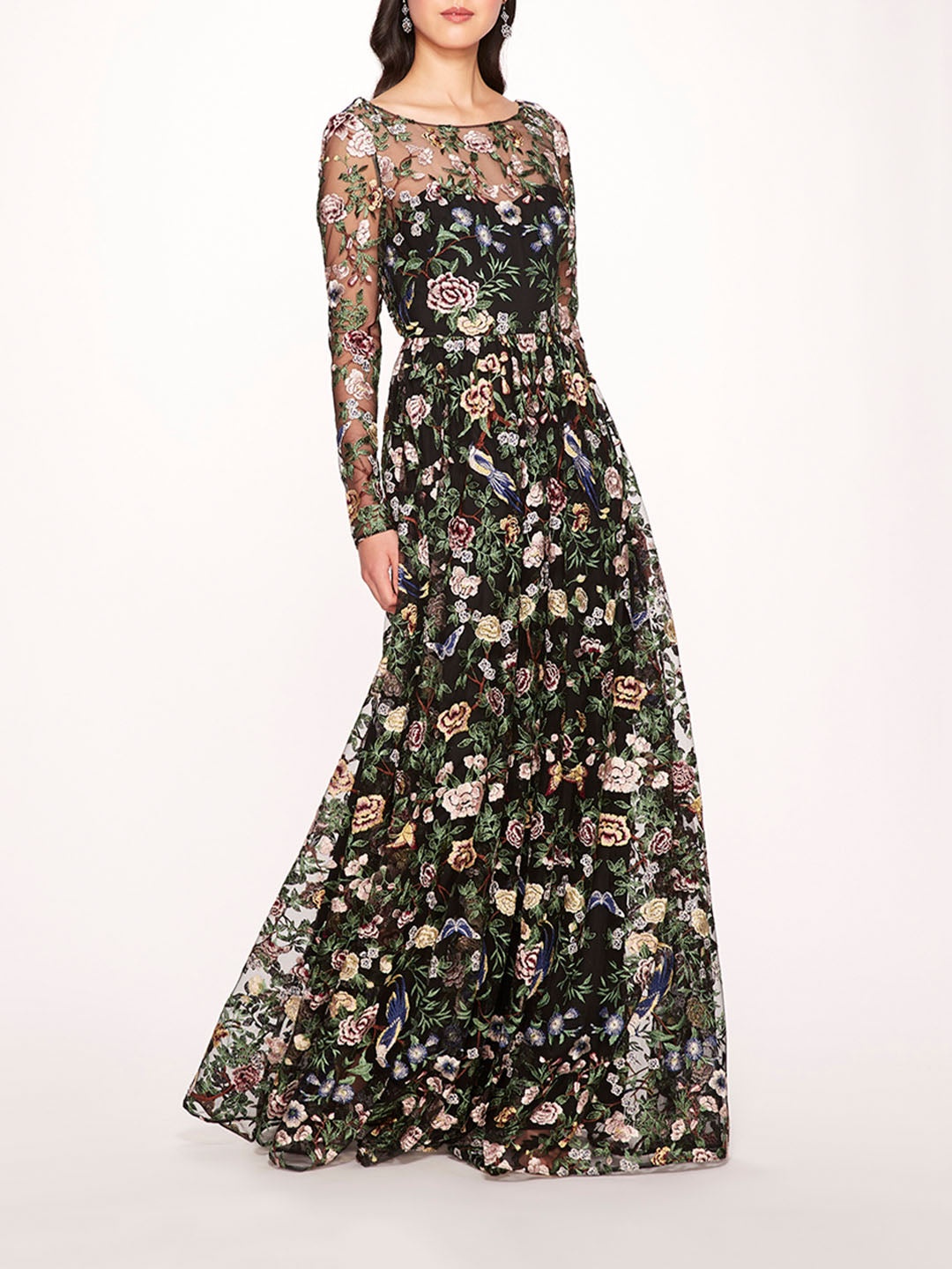 BOTANICAL EMBROIDERED GOWN - 1