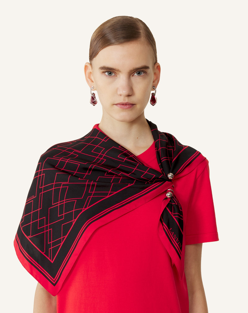 Lanvin GRAPHIC DIAMOND MOTIF TOP WITH JEWELRY FASTENER outlook