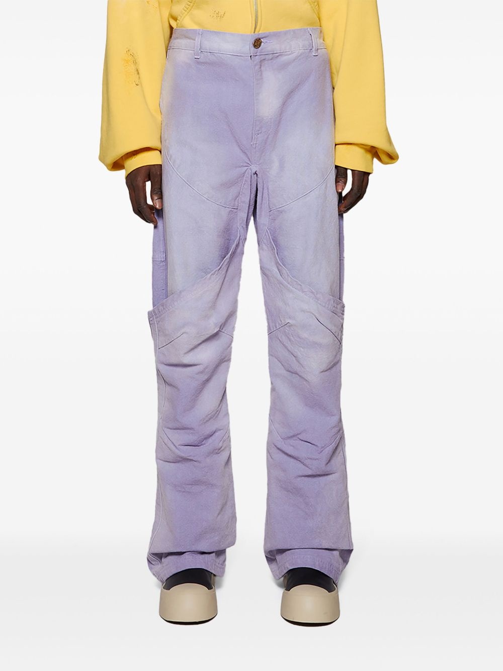canvas straight-leg trousers - 3