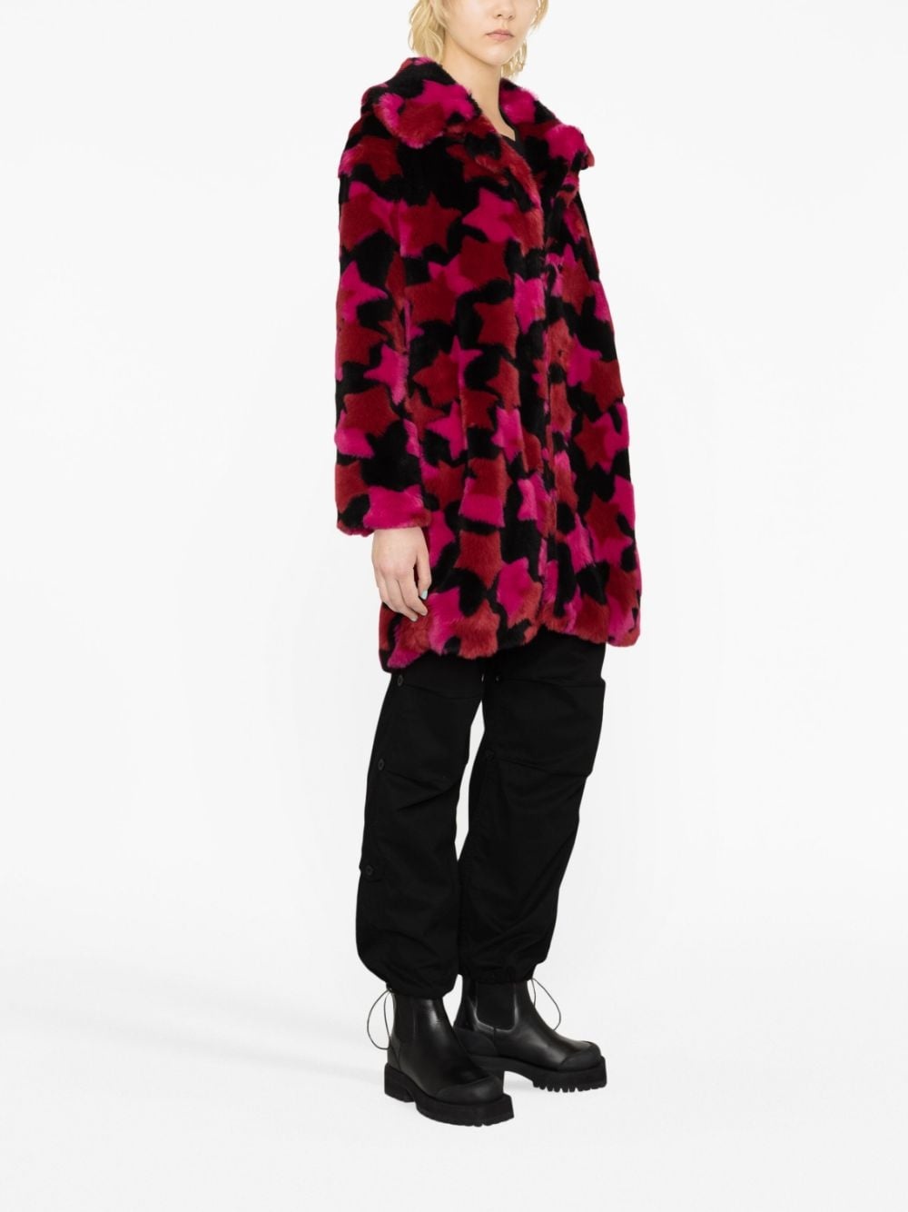 star-print button-up coat - 4