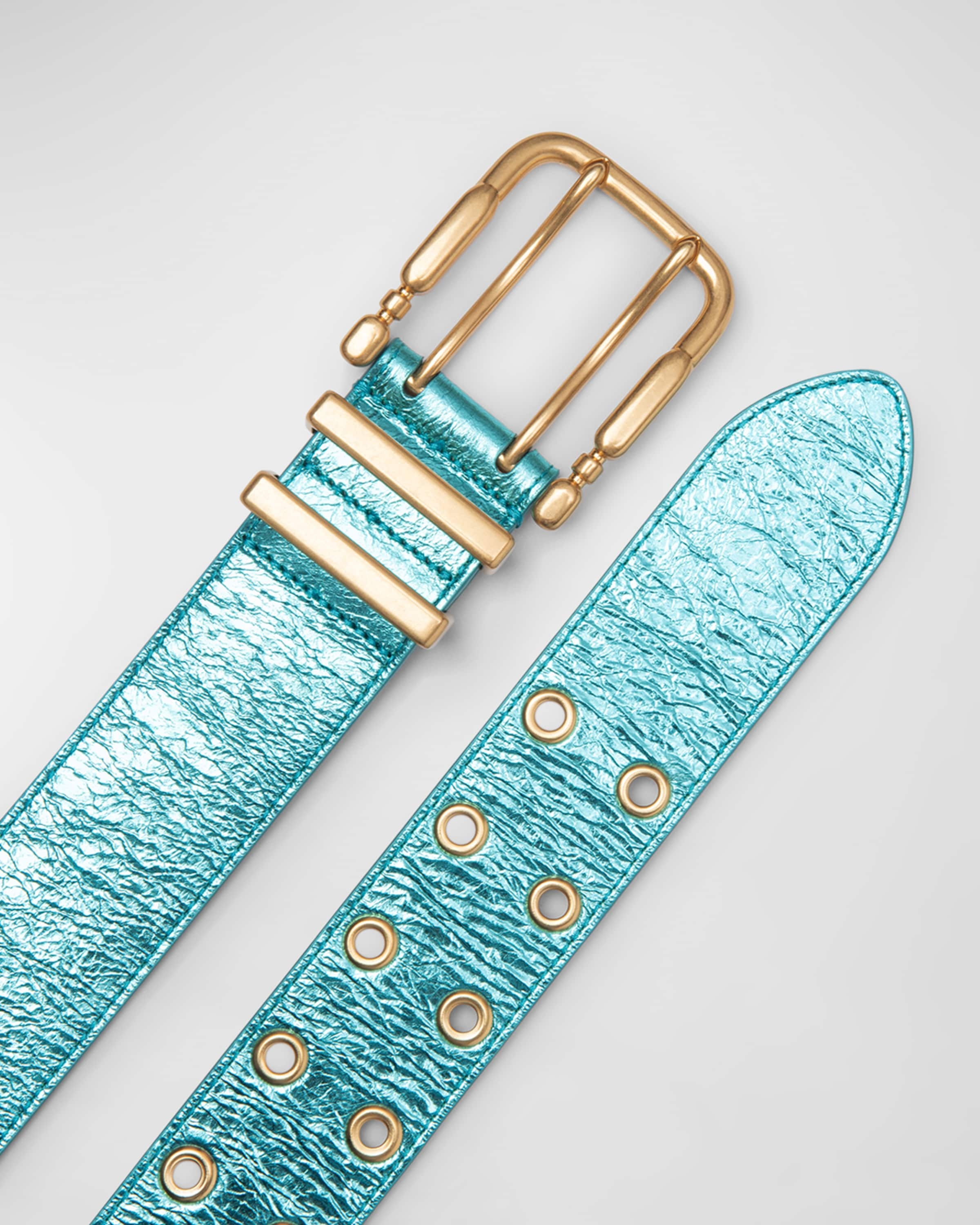 Duo Metallic Leather Belt - 2