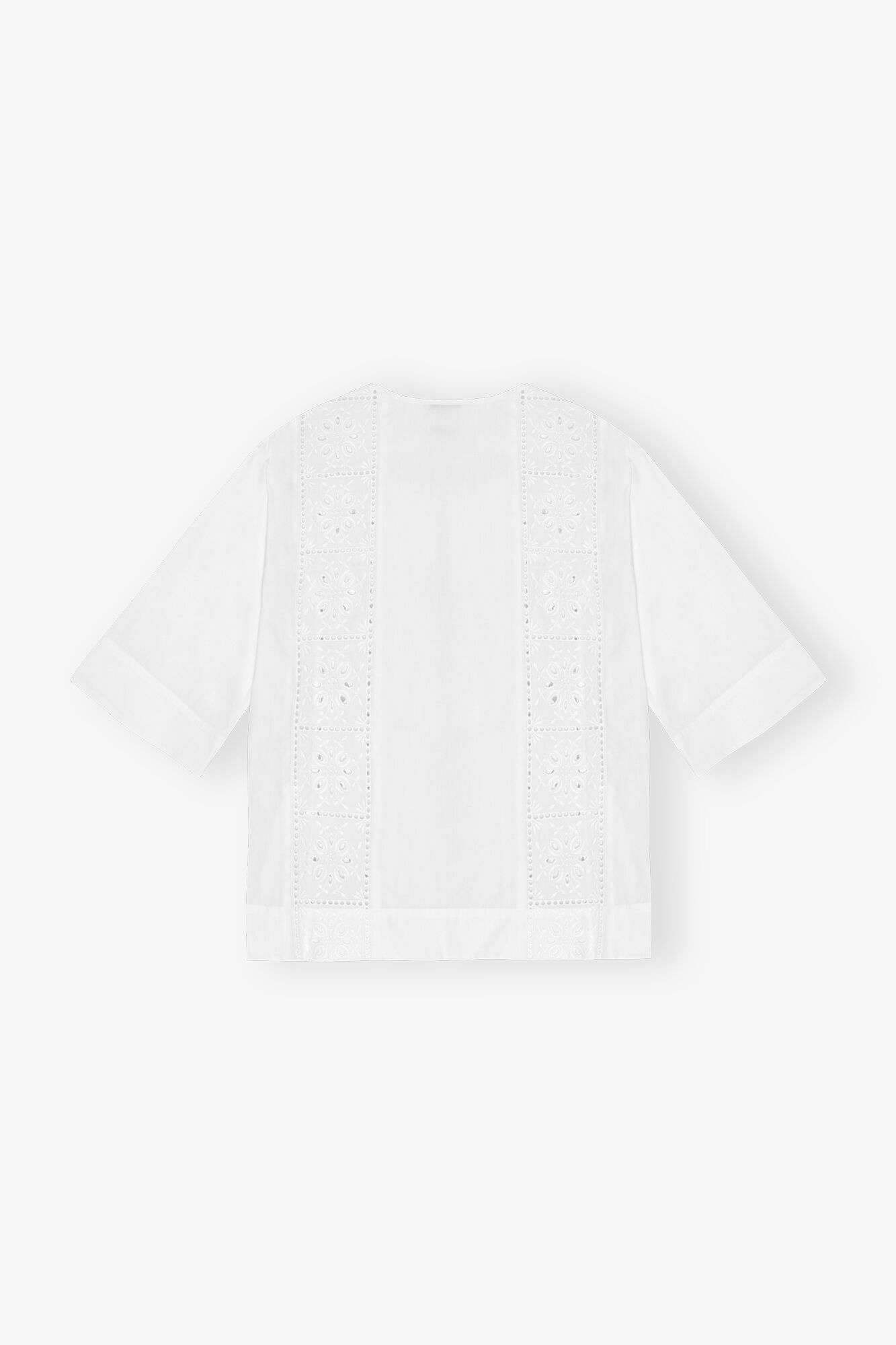 WHITE BRODERIE ANGLAISE TIE BLOUSE - 6