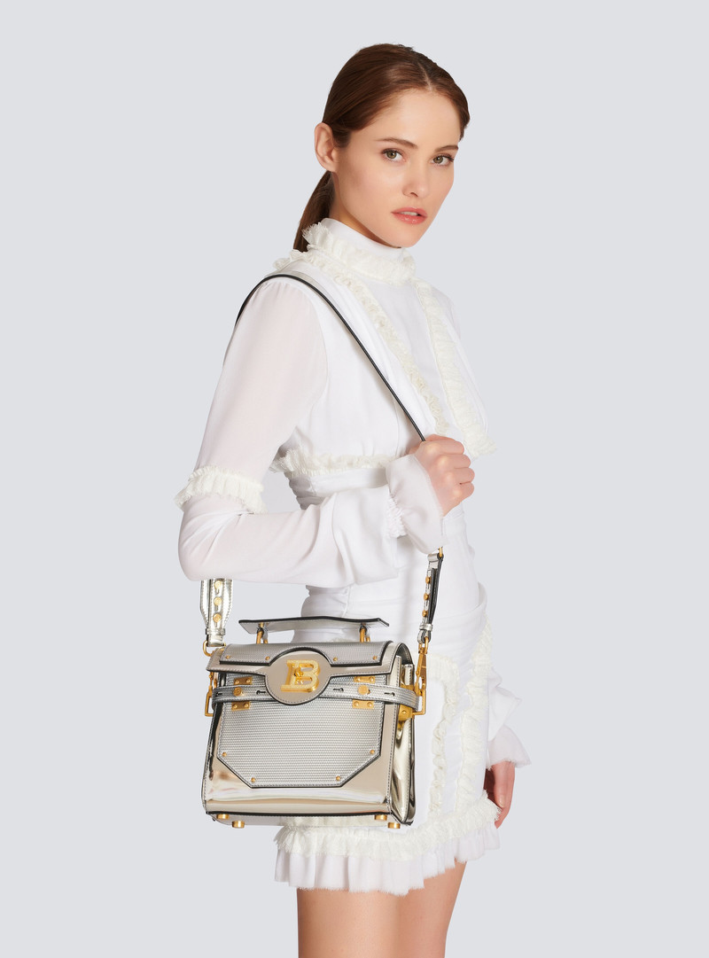 Balmain B-Buzz 23 bag in mirror-effect leather outlook