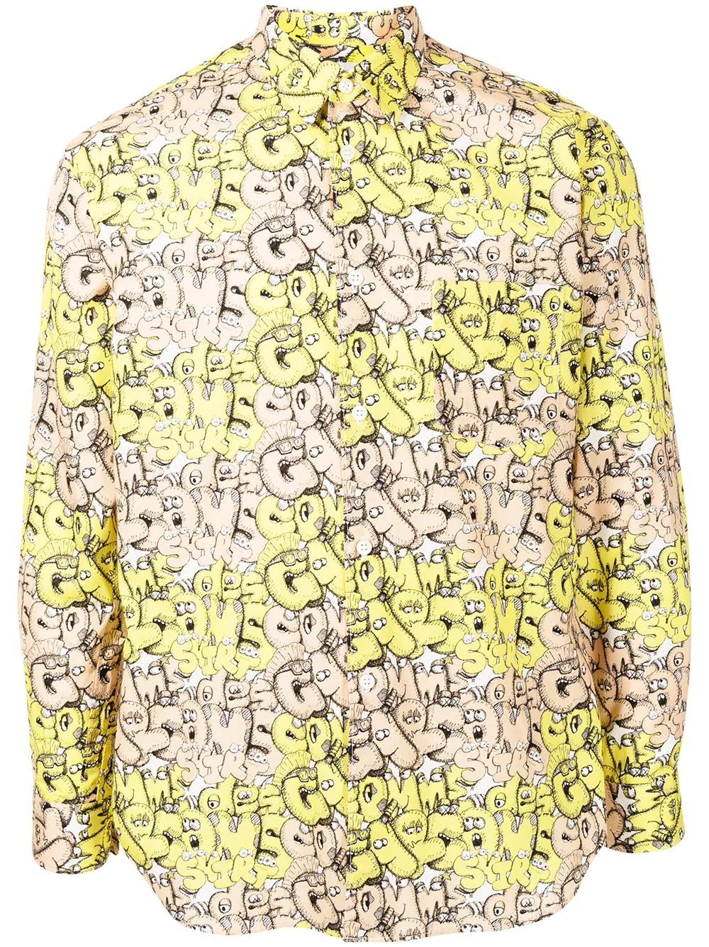 graphic-print cotton shirt - 1